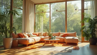 Espace intérieur lumineux et serein
